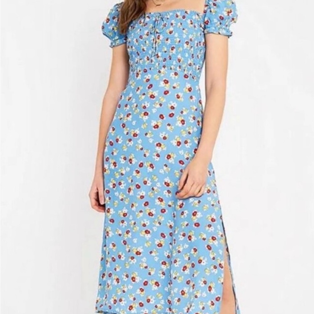 Faithfull the Brand Blue Off-the-Shoulder Puff Sleeve Sundress - Picture 4 of 5